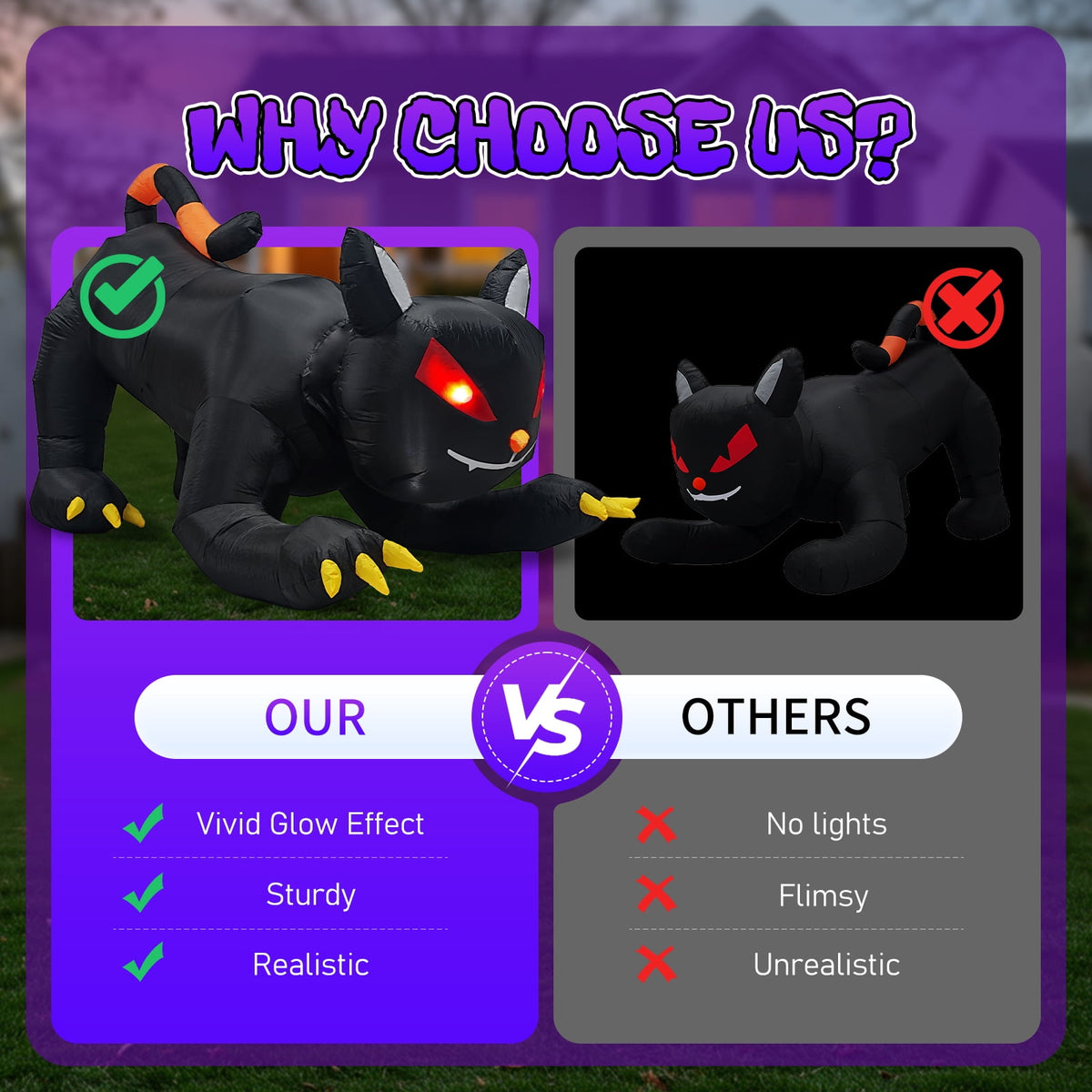 2 Pack Halloween Inflatable Octopus Tentacles Outdoor Decorations, Blow Up Hanging Decoration with Built-in LED Lights, Striking Window Decor for Halloween Party Outdoor Yard Garden Lawn Décor