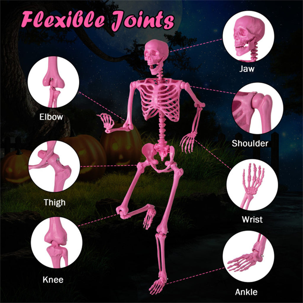 5.5 FT Pink Halloween Skeleton Outdoor Decor, No Assembly Needed
