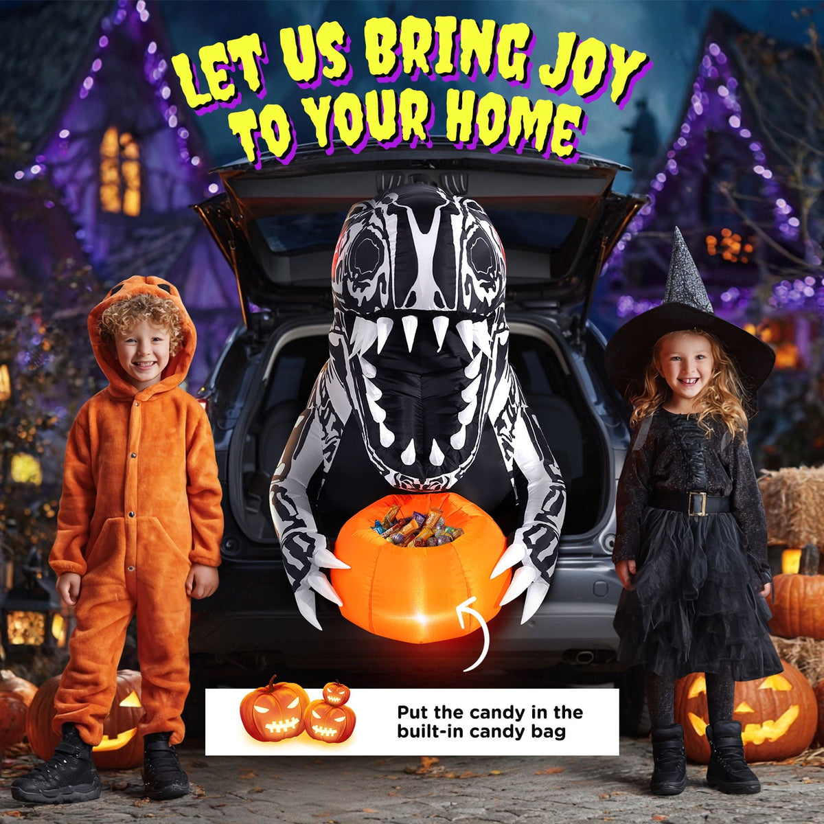 Ayieyill Halloween Inflatables Decorations Skeleton and Dog, Halloween Blow ups Yard Decorations Outdoor for Garden Lawn