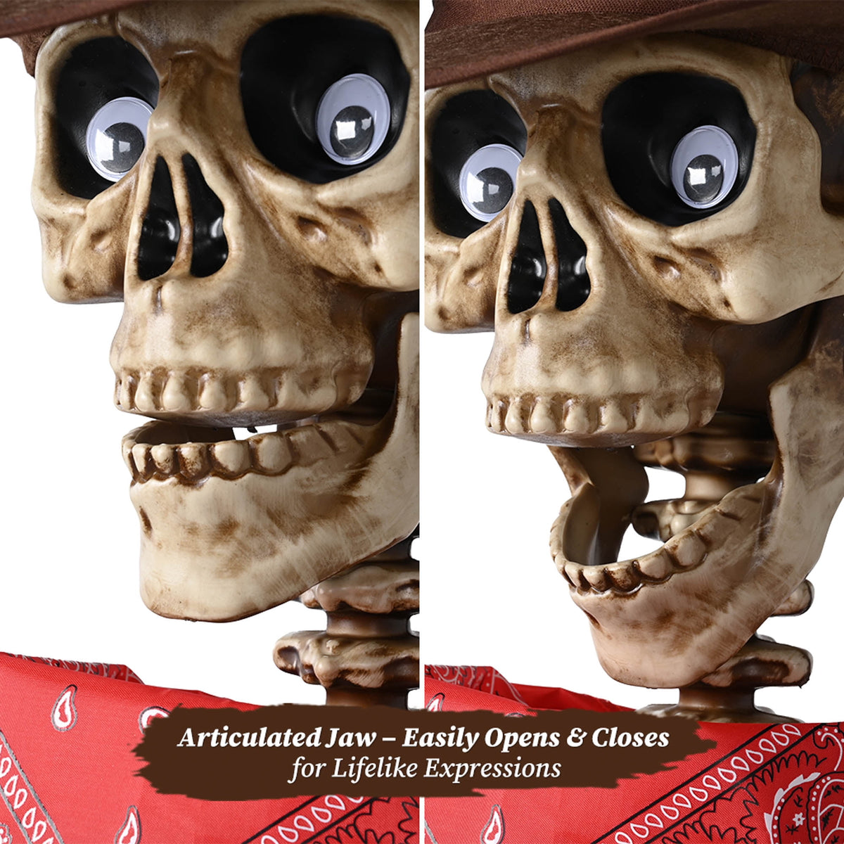 Yescom 5.6ft Halloween Pirate Captain Skeleton Life Size Human Bone Movable Joints Outdoor Decor 2026