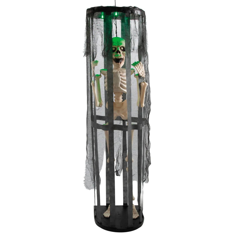 40" LED & Sound Shaking Skeleton in Cage Decoration