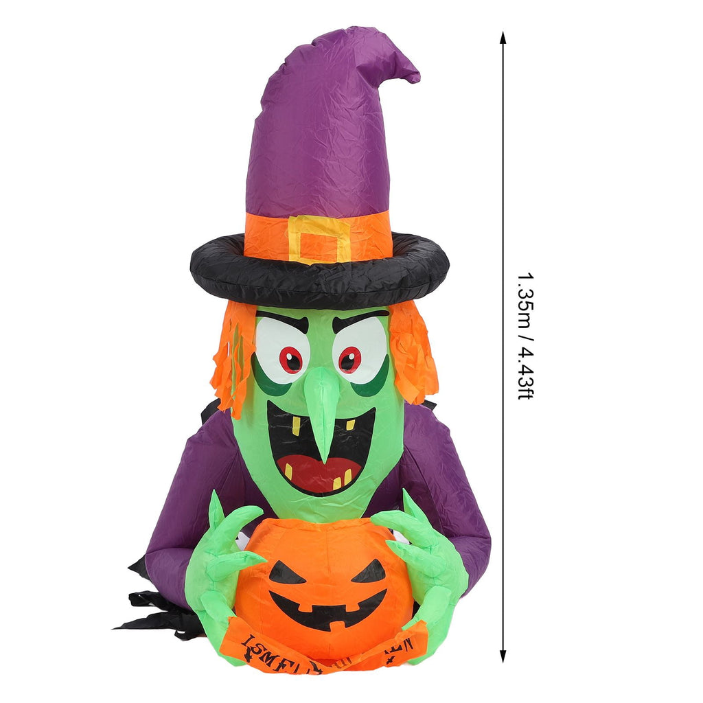 Weather-Resistant Inflatable Halloween Decor with Built-in LED Lights 210T Polyester Blow Up Yard Ornament