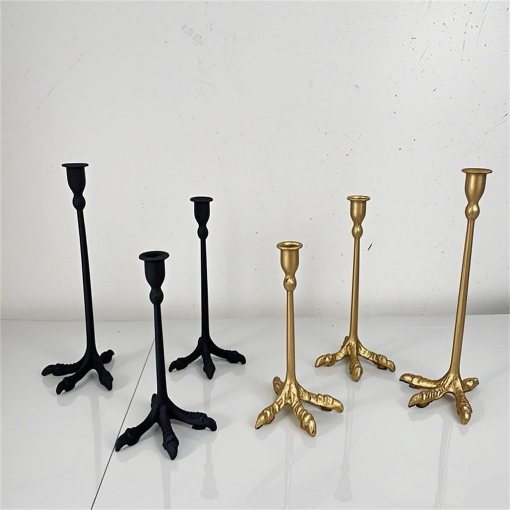 KCAHPAN Antique Inspireds Metal Claws Candle Holder Stand for Tapers Candle for Halloweens