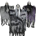 difdany 3 Pack Hanging Halloween Decorations, 42.5 in Large & 31.4 in Small Flying Skeleton Grim Reapers, Floating Ghost props for Outdoor Halloween Decorations & Halloween Party