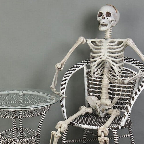 2 Pack 5.4Ft Halloween Skeleton Decorations, Life Size Full Body Skeleton with Movable Joints, Indoor Outdoor Halloween Props for Yard, Porch and Haunted House