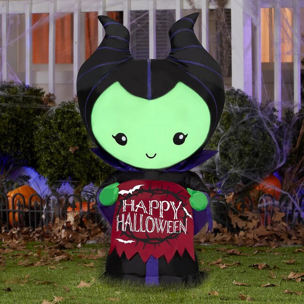 3.5' Gemmy Airblown Inflatable Halloween Disney's Maleficent w/ Banner Yard Decoration 551651