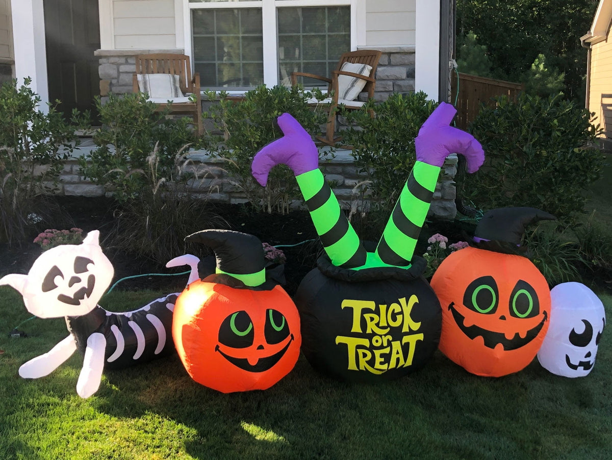 Impact Canopy Inflatable Outdoor Halloween Decoration, Pumpkin and Witch