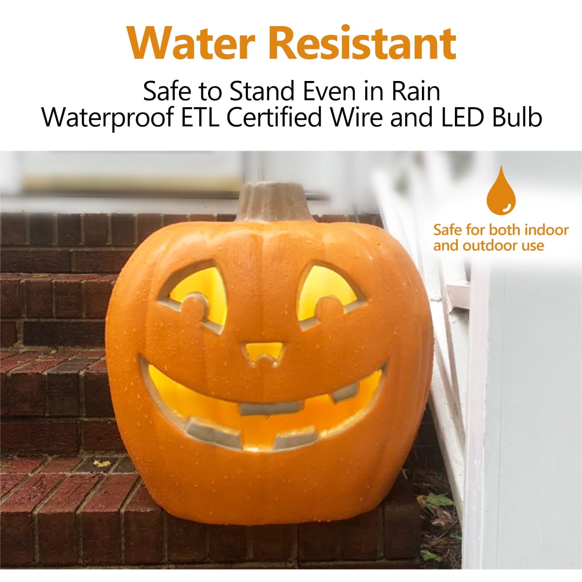 DUNCHATY LED Halloween Pumpkin Lights Set of 2, LED Pumpkin Decorations, Halloween Decor for Outdoor, Garden & Window (20"+21")