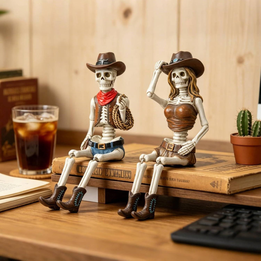 Halloween Skeleton Statue in Bikini Sunglasses for Summer and Spooky Decor