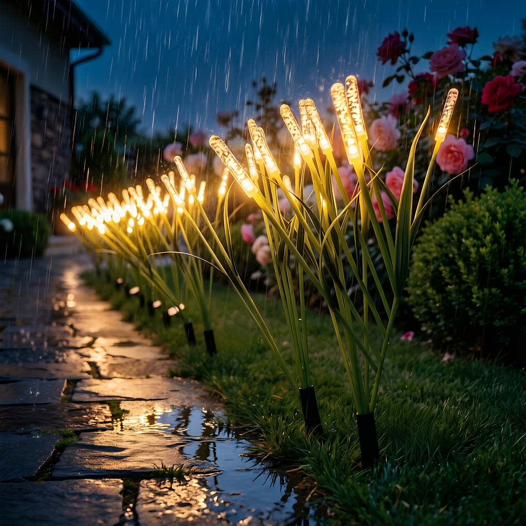 5‑15 Pack IP44 Waterproof Solar Reed Stake Lights, Outdoor LED Landscape Lighting, Yard Pathway Courtyard Decor, Holiday Ornament for Halloween, Thanksgiving, Harvest Festival