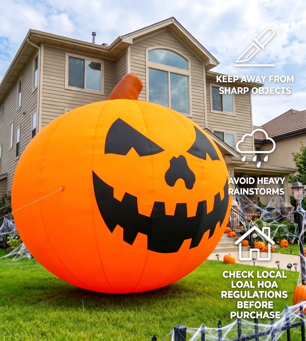 BPMIO 20FT Halloween Giant Inflatable Pumpkin Outdoor Yard Decoration with 550W Blower, 420D Oxford UL-Certified LED Light for Garden Commercial Party