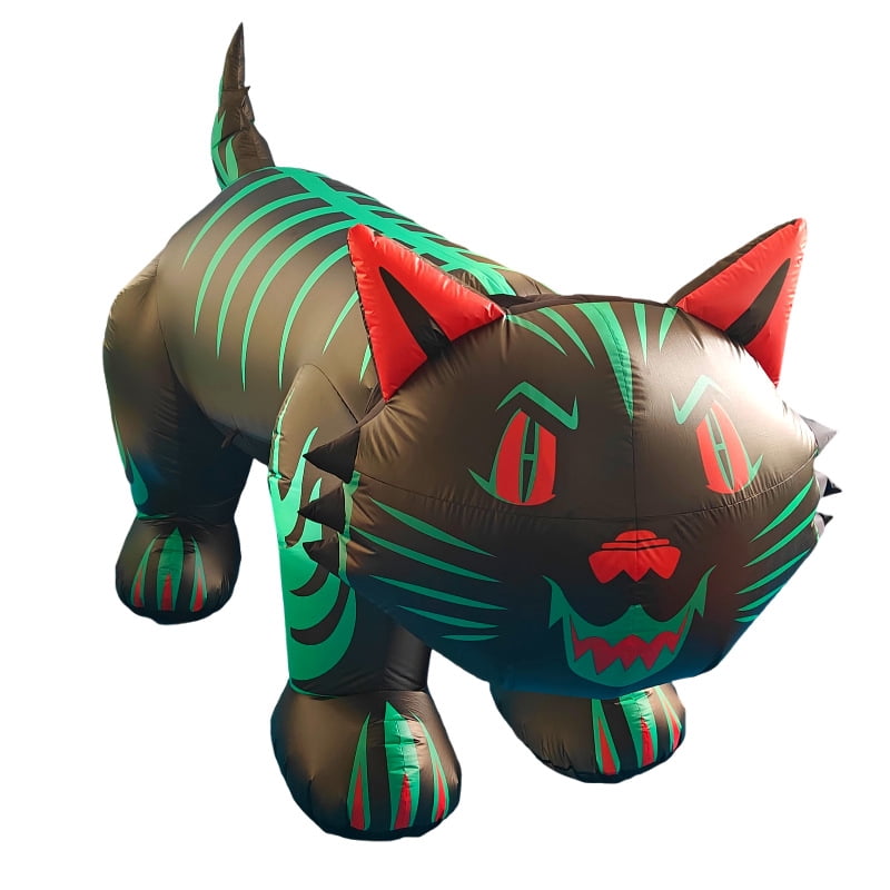 8 FT Halloween Inflatables Black Cat Outdoor Decoration, Air Blow Up Moving Head Cat with Build-in LED Lights, Halloween Yard Decorations for Outside Vacation Lawn Porch Holiday Decor