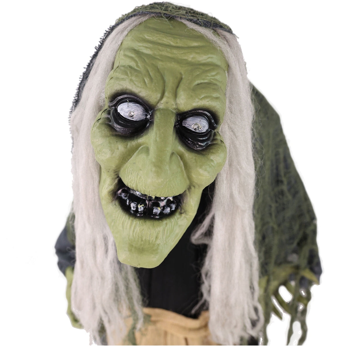 Haunted Hill Farm 6.0-Ft. Touch-Activated Mounted Flying Witch Halloween Animatronic