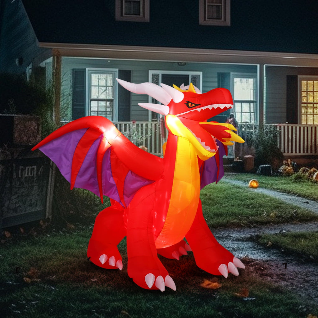 Ktaxon 6' Halloween Inflatables Outdoor Halloween Decoration Dragon Blow up Decor