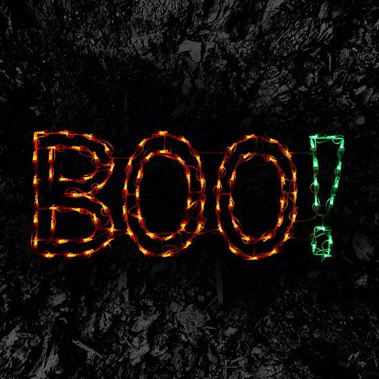 HOLIDYNAMICS LED Spooky Halloween Decoration BOO Wire Frame Orange 1 Count