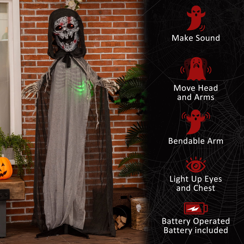 ENNSOO Halloween Decor Skeleton Witch Animated Character for Home Haunted Display