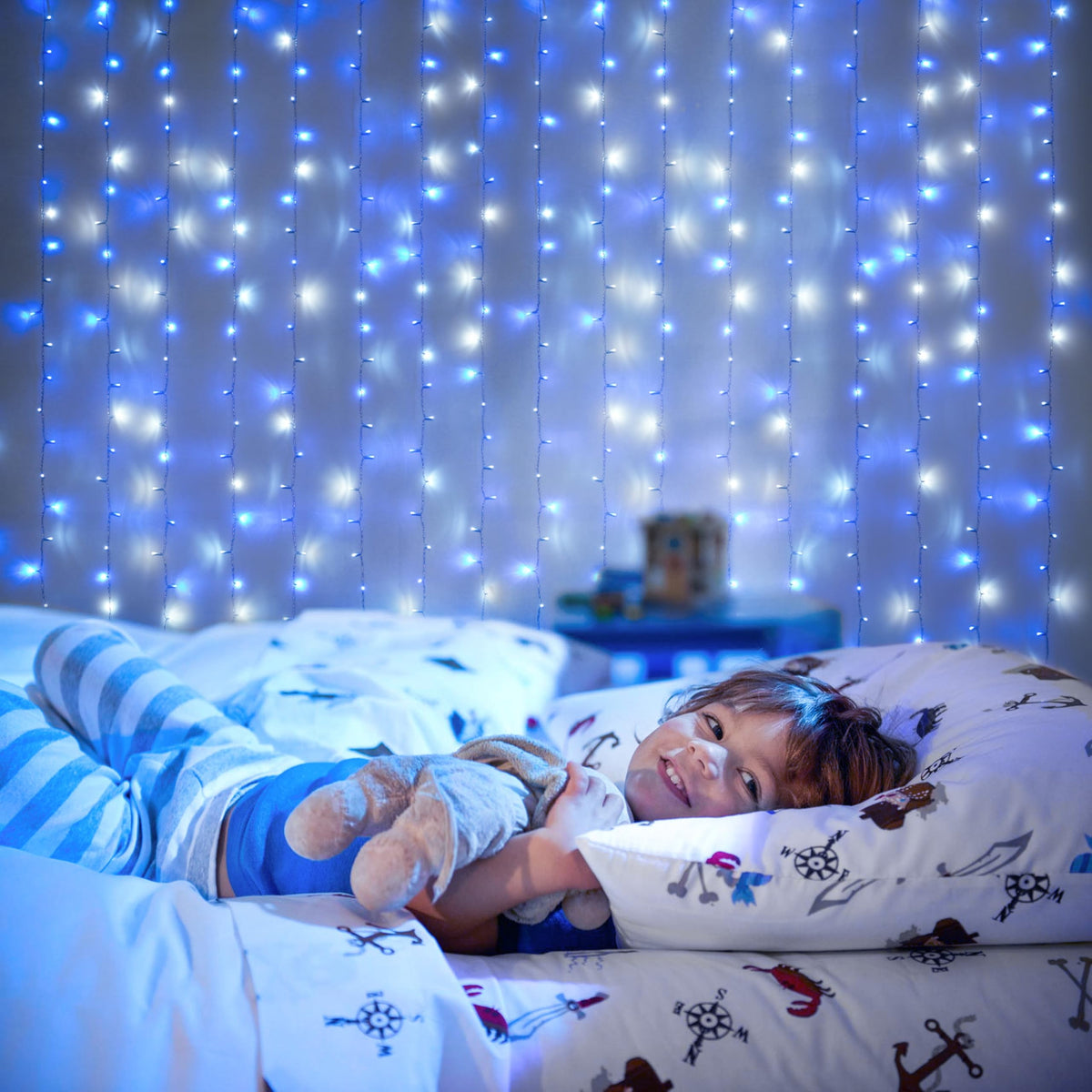 9.5x29.5ft Curtain Lights 900 LED White Indoor Outdoor Decor
