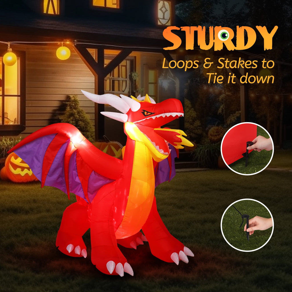 Ktaxon 6' Halloween Inflatables Outdoor Halloween Decoration Dragon Blow up Decor