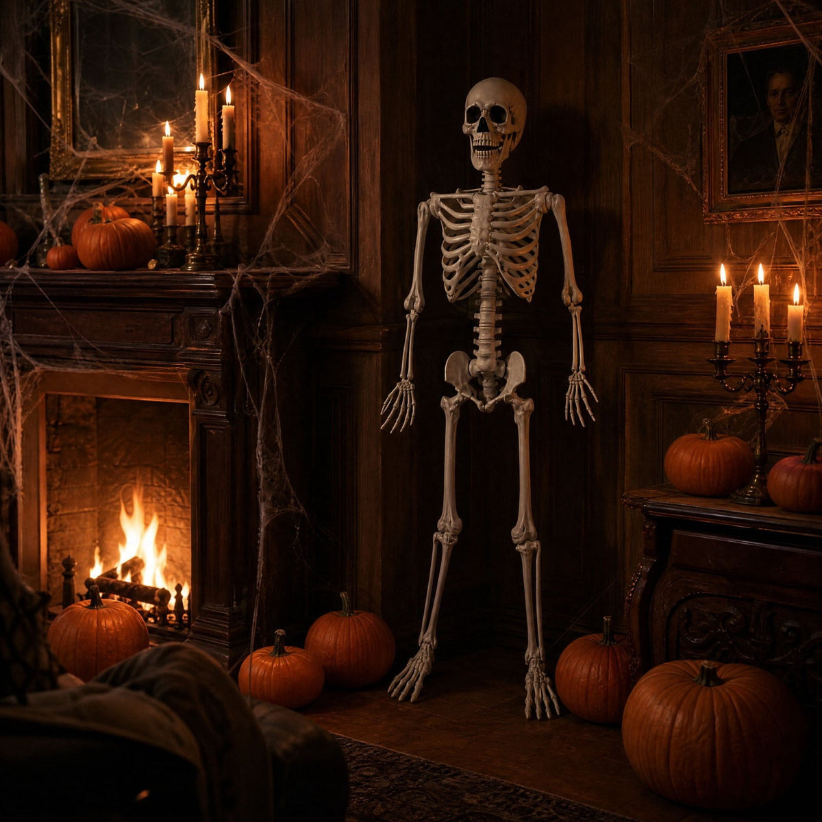 Halloween Simulation Skeleton Decoration, Realistic Skeleton Prop, Party House Yard Indoor Outdoor