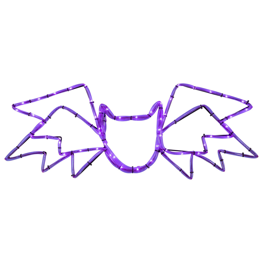 Northlight LED Lighted Bat 4-Function Halloween Window Decoration - 24" - Purple Lights