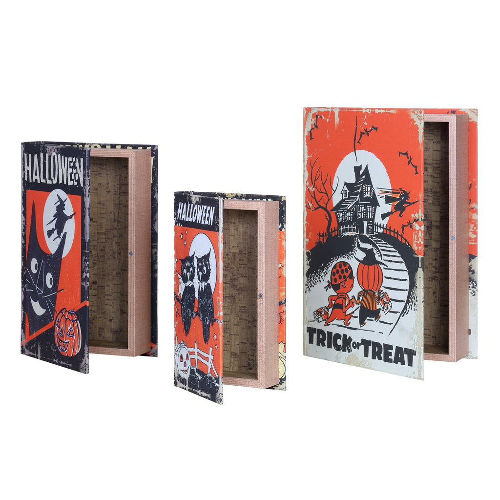 Mr. Halloween Decorative Retro Nested Storage Books, Set of 3
