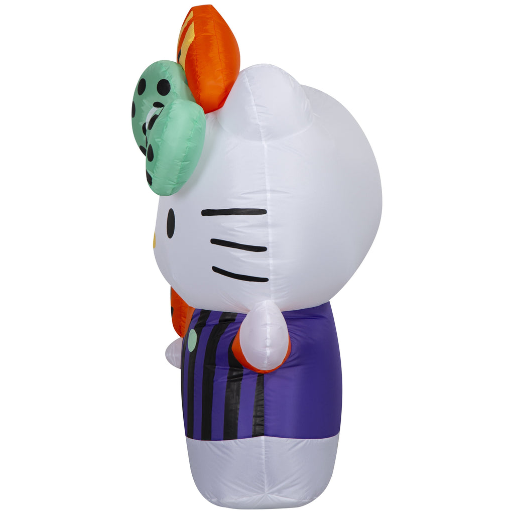 Airblown Halloween Yard Inflatables Light Hello Kitty in Purple Striped Overalls Sanrio