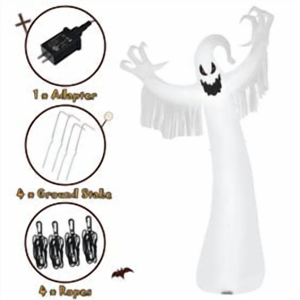 Wick's Outdoor Living Inflatable 12 Ft Ghost Lights Up Halloween Decoration
