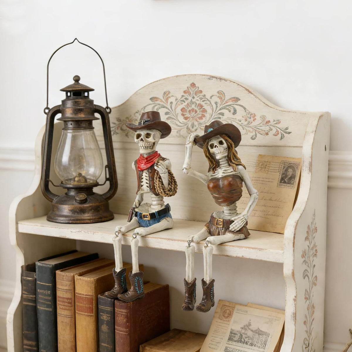 Halloween Skeleton Statue in Bikini Sunglasses for Summer and Spooky Decor