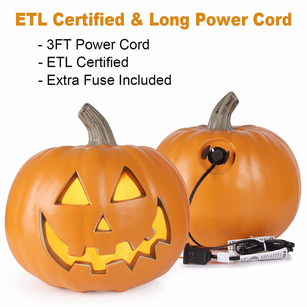 4Pack LED Lighted Jack O Lantern Indoor Outdoor Halloween Large Pumpkin Lantern Decoration