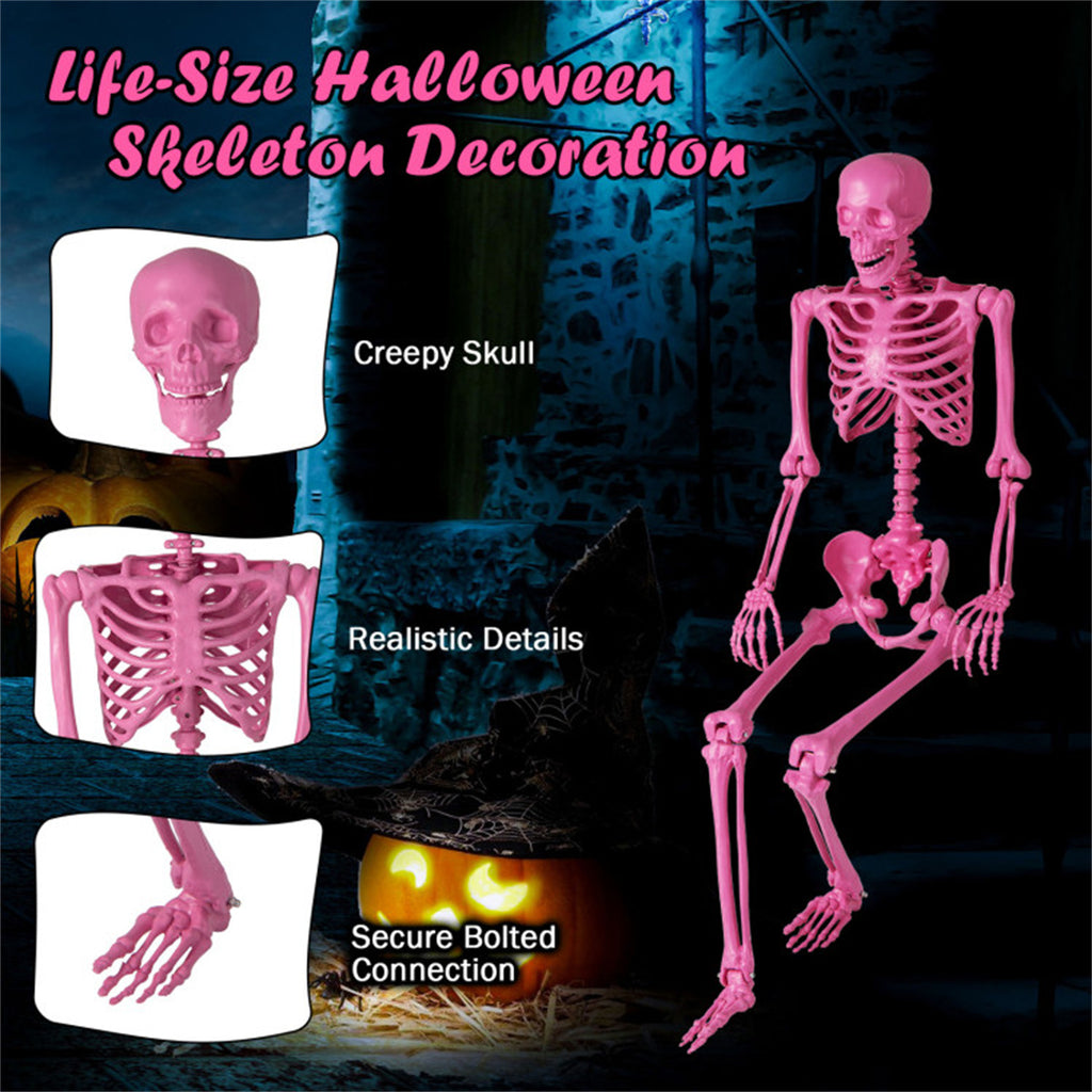 5.5 FT Pink Halloween Skeleton Outdoor Decor, No Assembly Needed